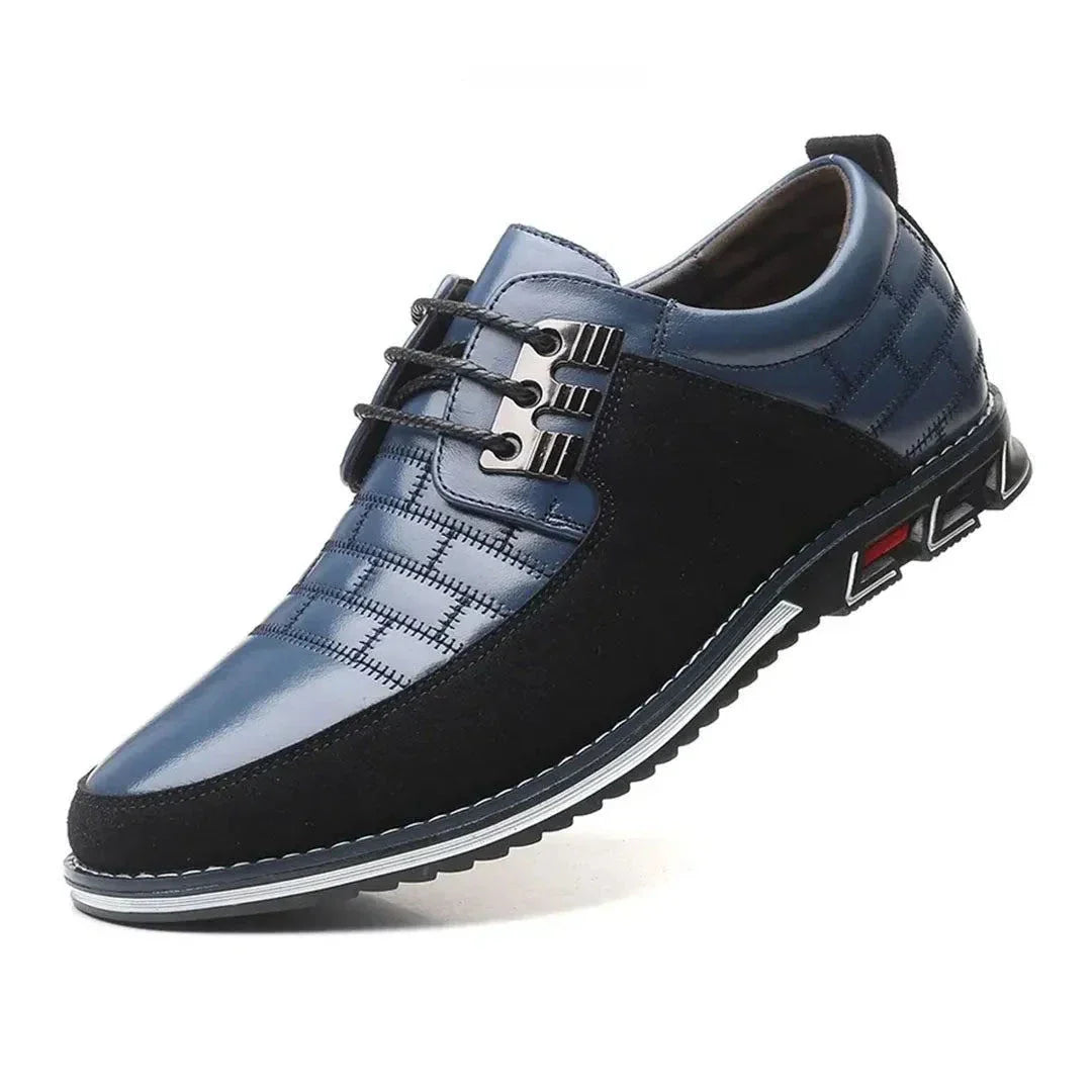 David Baskets Hybrides En Cuir Avec Semelles Amortissantes Confort Urbain Et Empiècements Suède Contrastés Talon