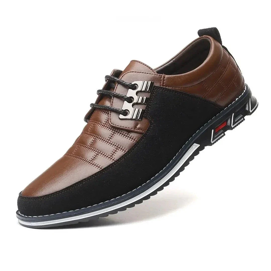 David Baskets Hybrides En Cuir Avec Semelles Amortissantes Confort Urbain Et Empiècements Suède Contrastés Talon