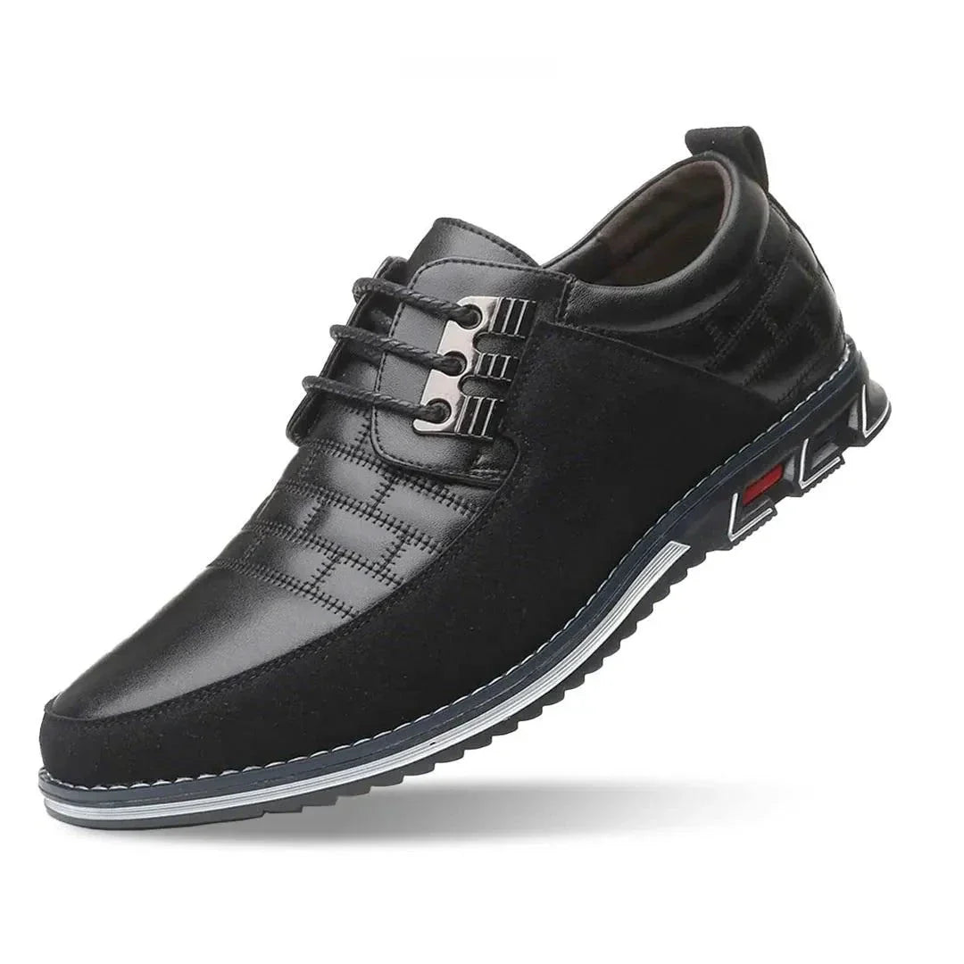 David Baskets Hybrides En Cuir Avec Semelles Amortissantes Confort Urbain Et Empiècements Suède Contrastés Talon
