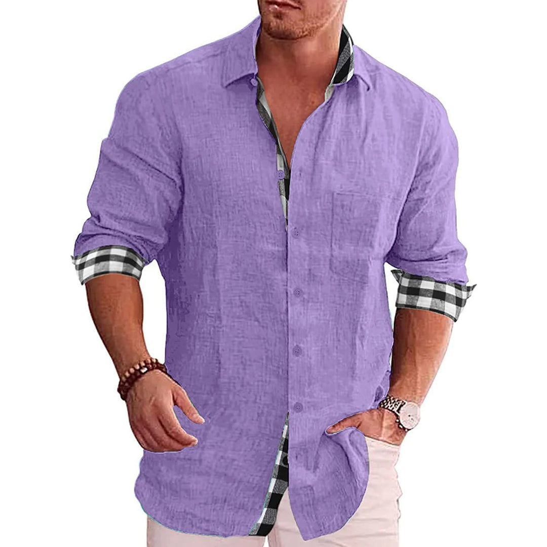 Chemise Homme Slim Fit Noire Avec Manches Longues Fermeture Par Boutons Poignets Contrastants Allure Nordique