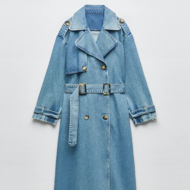 Manteau Trench Ceinturé Pour Femme À Manches Longues Amber Style Chic Polyvalent Élégant