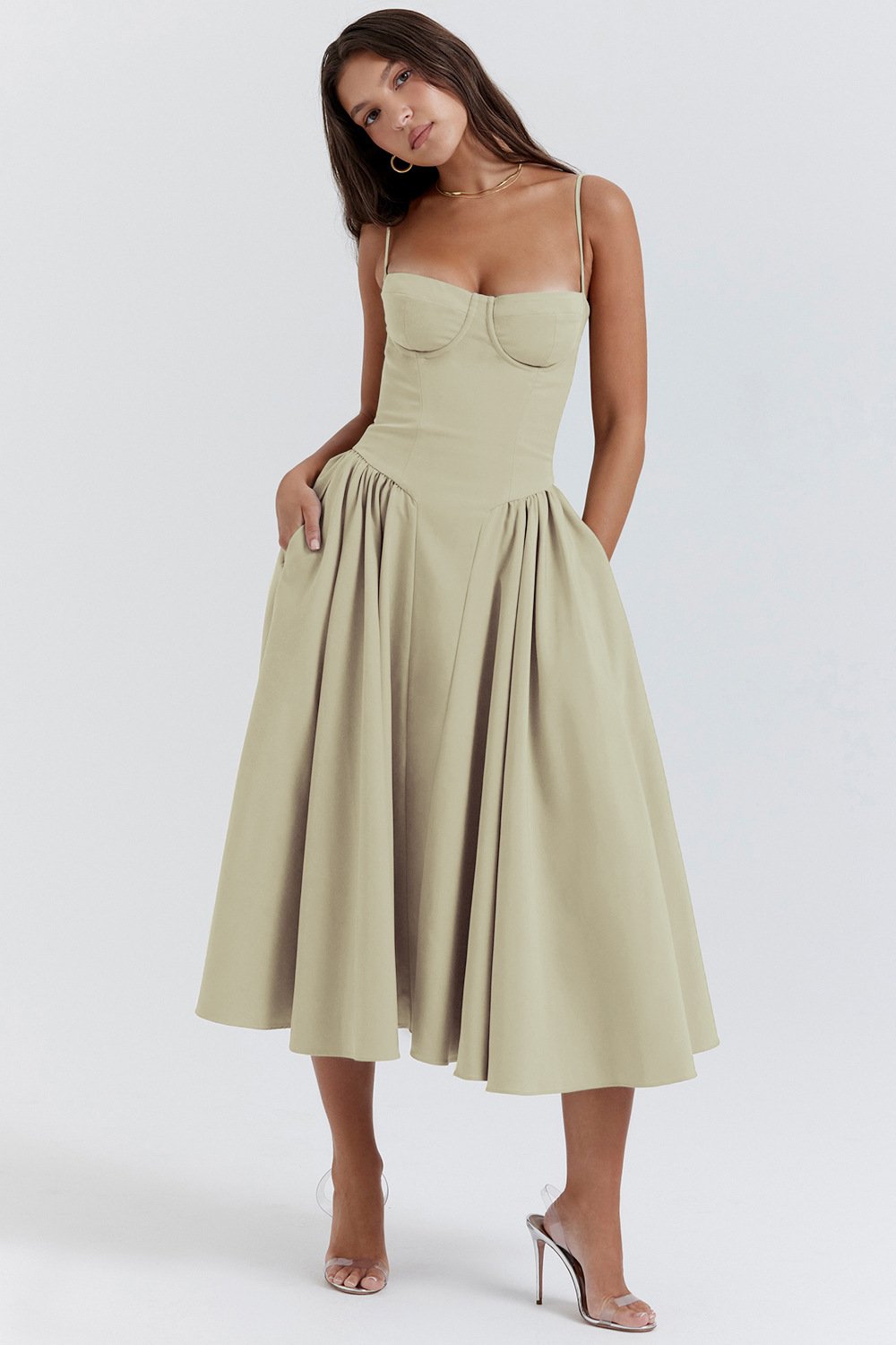 Midikleid Diana: weit geschnitten, mit Trägern