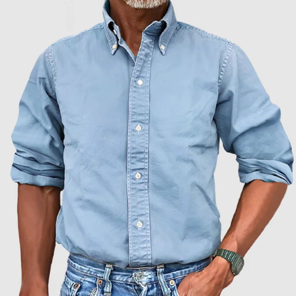 Chemise Homme Manches Longues Coupe Regular Respirante Boutons Coton 100 Pour Cent Décontractée Quotidienne