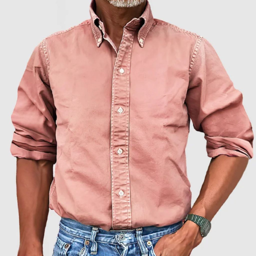 Chemise Homme Manches Longues Coupe Regular Respirante Boutons Coton 100 Pour Cent Décontractée Quotidienne