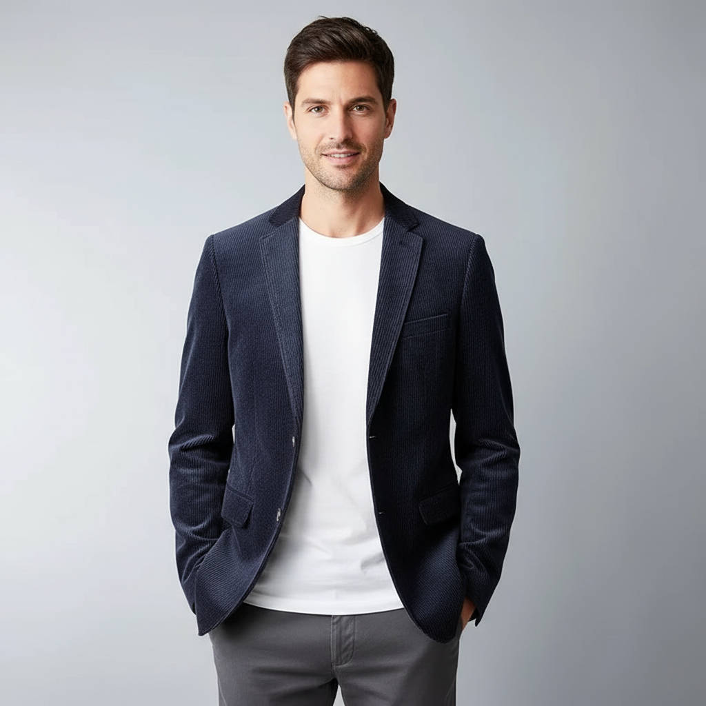 Veste En Velours Côtelé Pour Homme Slim Fit Décontractée Chic Pour Bureau Et Week End Confortable