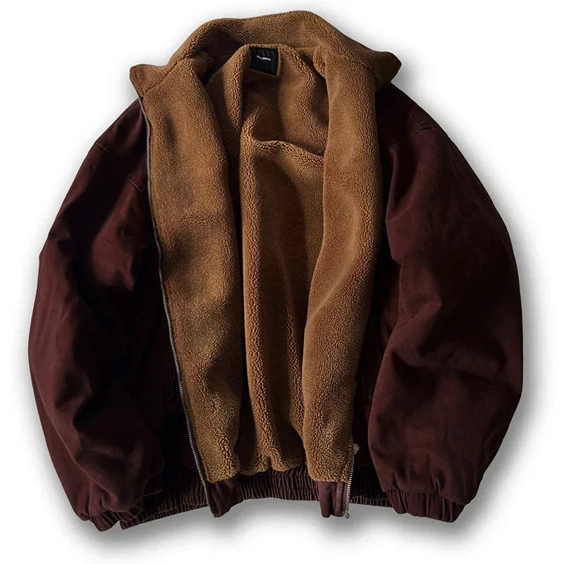 Veste Matelassée Doublée Polaire Avec Extérieur Tissu Rugueux Et Ourlet Élastique Look Minimaliste Pour L'Hiver