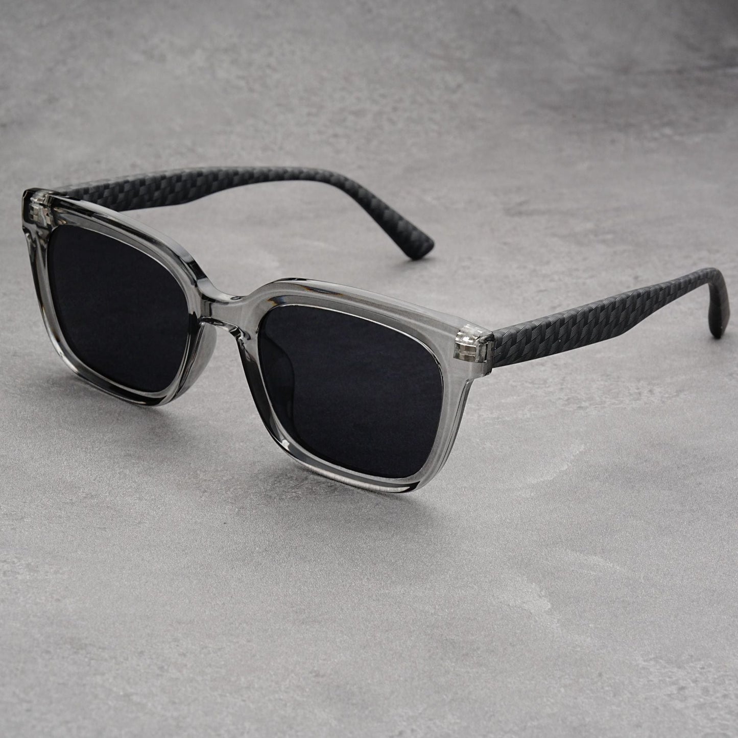 Driftweave Carré Lunettes de Soleil Verres Teintés UV Bloquants Branches Tissées Légères Confortables