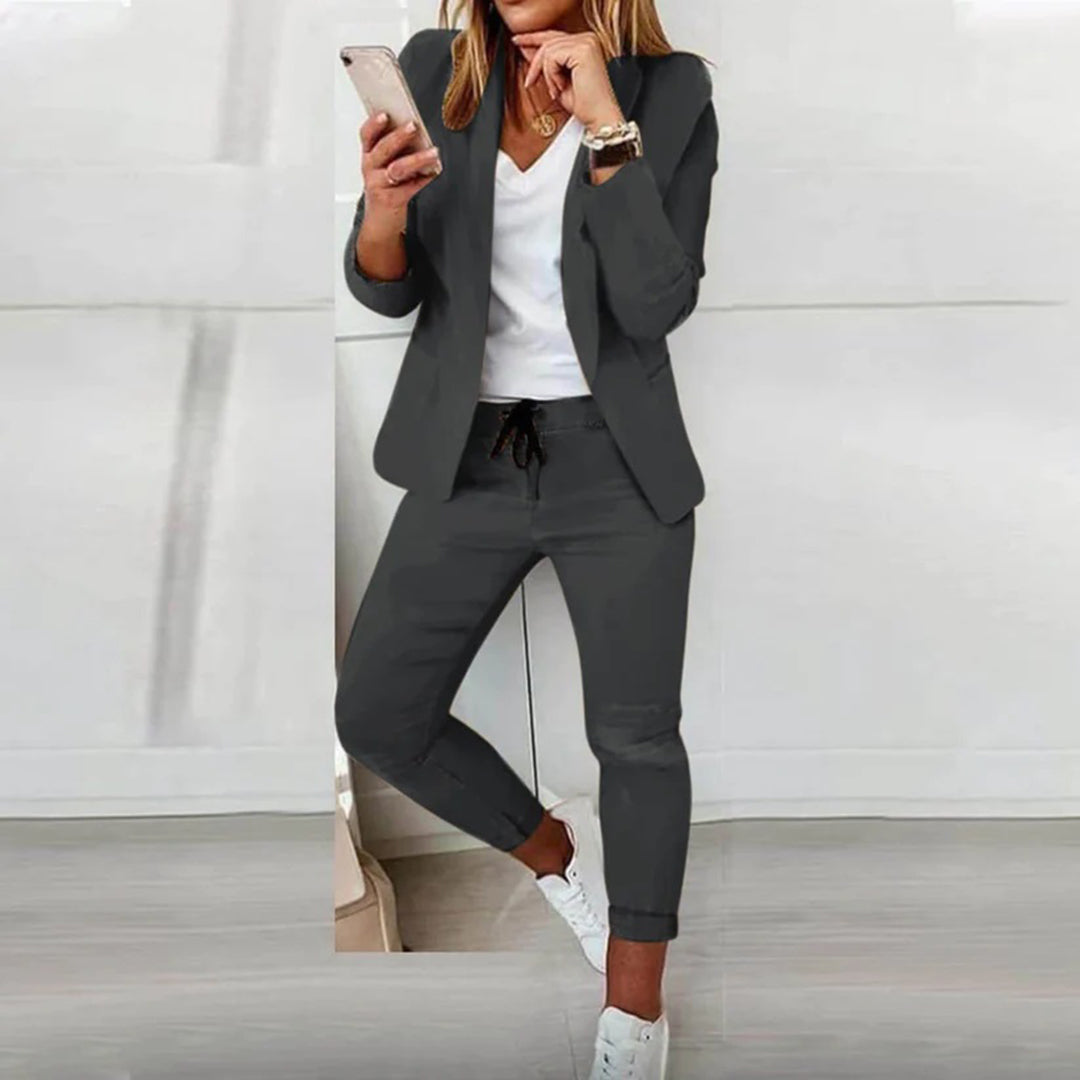 Florence Blazer Et Pantalon Jogger Pour Femmes Tenue Polyvalente Chic Confortable