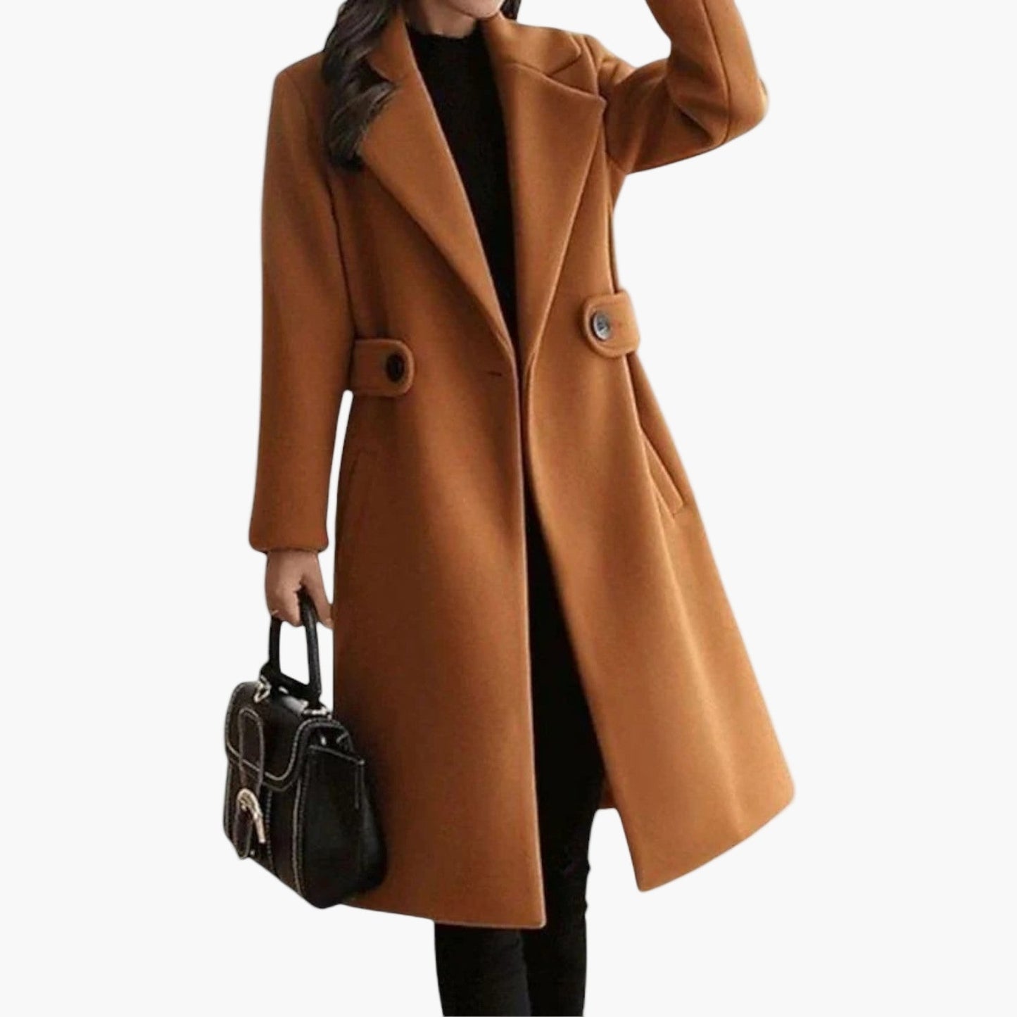 Manteau Long Chic Et Chaud Pour Femmes Clara Manteau Forme Structurée Double Boutonnage Élégant