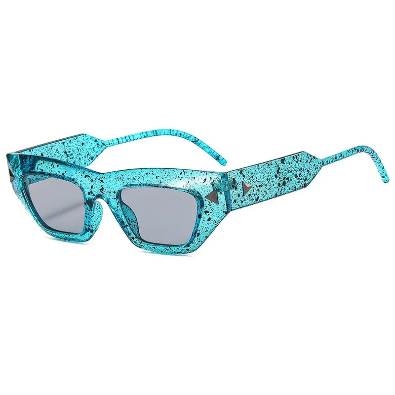 Lunettes de Soleil Eclipse Runway Design Futuriste Angulaires Cat Eye Branches Métalliques Durables