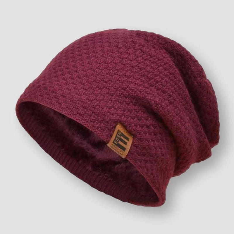 Bonnet Tricot Thermique EdenWool Doublé Polaire Motif Gaufre Confort Ultra Doux Très Chaud