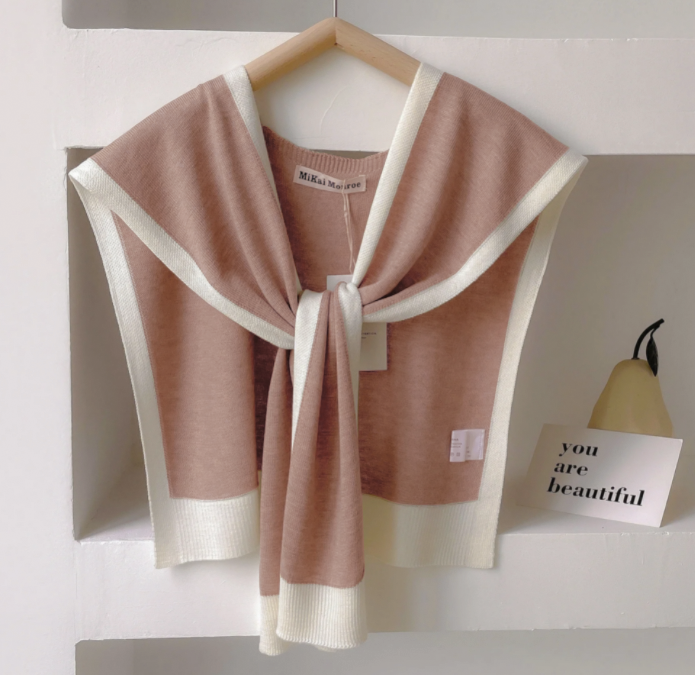 Amawinc Châle À Épaules Rayé En Maille Léger Emma Polyvalent Pour Printemps Et Automne Essentiel