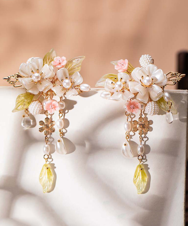 Élégante paire d'épingles à cheveux en alliage de perles et de fleurs de cerisier - Amawinc