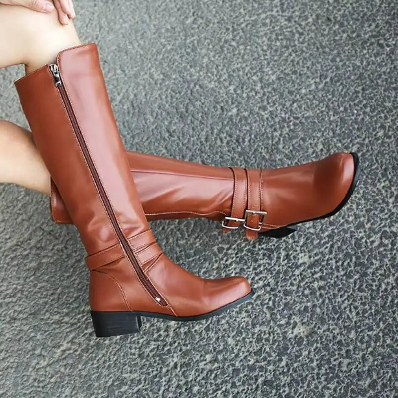 Bottes Hautes Pour Femme En Cuir Premium Doublure Chaude Idéales Pour Hiver Élégantes Et Confortables Noir Ou Marron