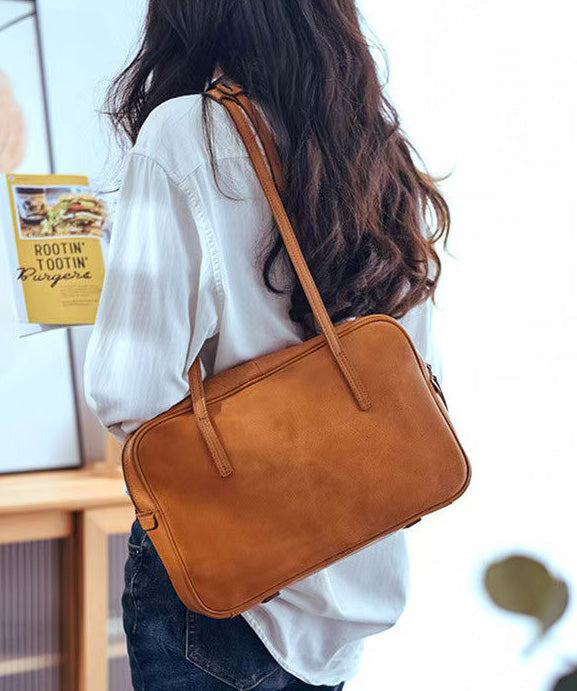 Sacs à bandoulière élégants carrés en cuir durable orange - Amawinc