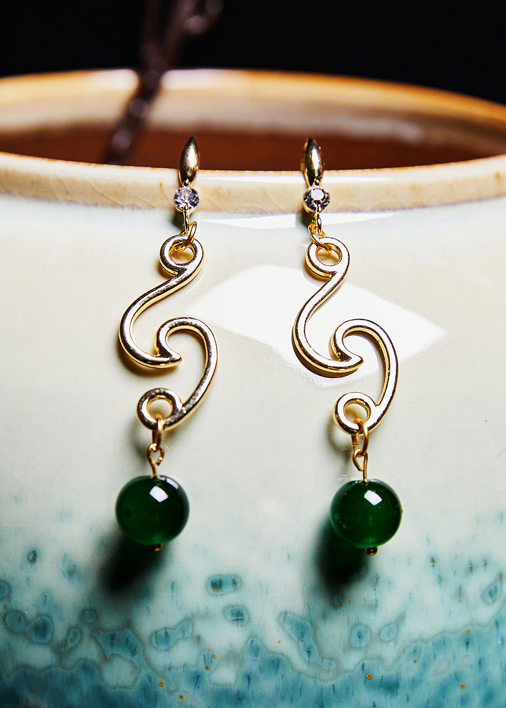 Boucles d'oreilles longues à pampilles turquoise élégantes - Amawinc