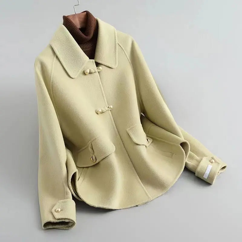 Manteau Élégant À Boutons En Perles Pour Femmes Chic Et Intemporel Avec Col Distinctif