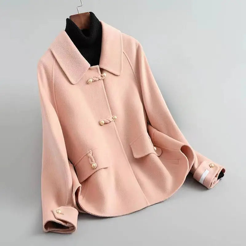 Manteau Élégant À Boutons En Perles Pour Femmes Chic Et Intemporel Avec Col Distinctif