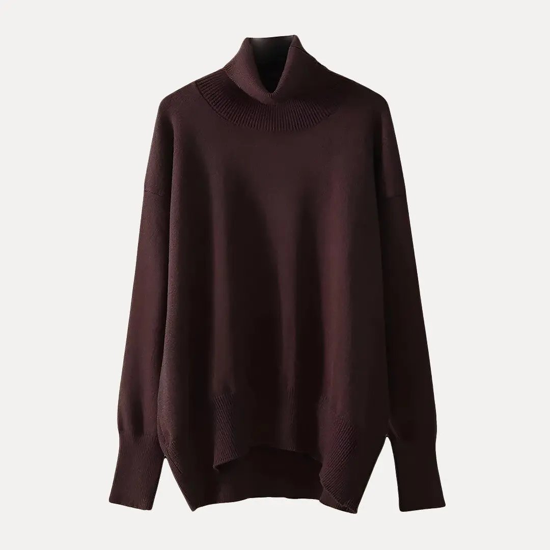 Eliana Pull Col Roulé Oversize Confortable Pour L'Hiver Et Superposé Décontracté Chaud