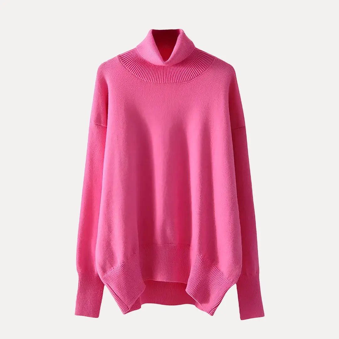 Eliana Pull Col Roulé Oversize Confortable Pour L'Hiver Et Superposé Décontracté Chaud