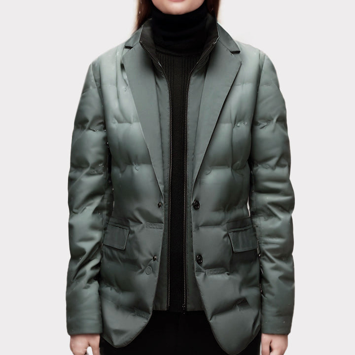 Chloe Veste Doudoune Structurée Pour Femmes Style Blazer Hivernale Confortable Et Chic