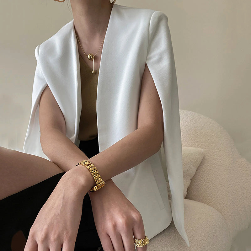 Elise Leroy Veste Cape Sans Manches Élégante Amawinc Pour Robes Et Tenues De Soirée