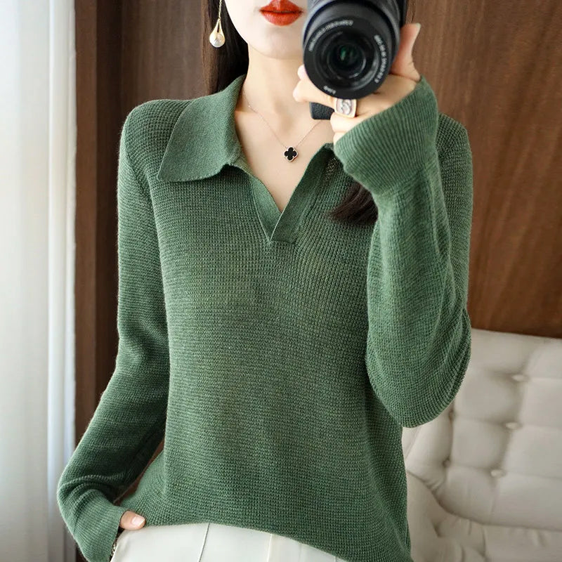 Pull En Maille Heavenly Knit Elise Leroy Col En V Luxueux Et Confortable À Manches Longues