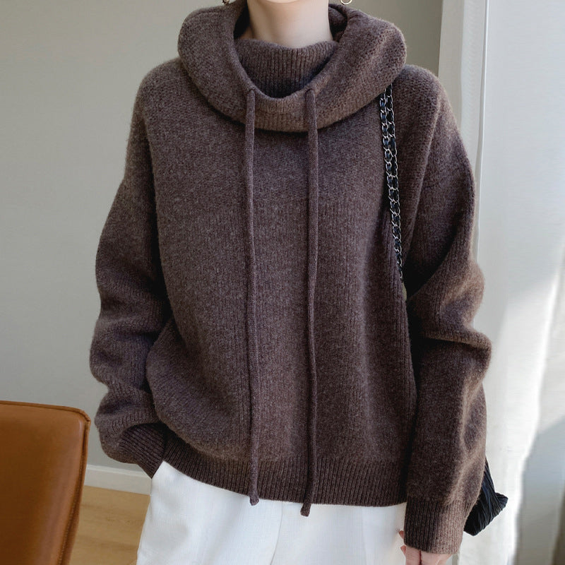 Pull En Laine Ultra Doux Avec Capuche Elise Leroy Wool Wonder Tricot Artisanal Luxe