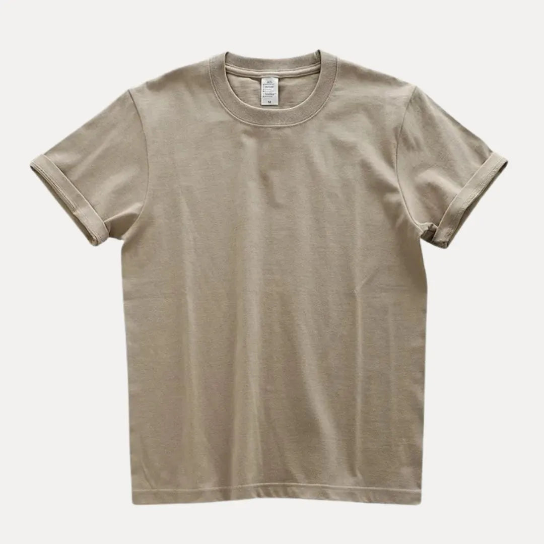 Tee Shirt Classique Ellis En Coton Avec Col Rond Côtelé Pour Look Smart Casual et Coupe Décontractée
