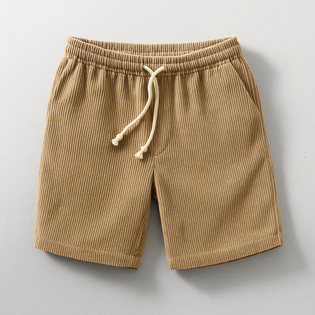 Shorts En Velours Côtelé Emerson À Cordon Réglable Coupe Décontractée Design Intemporel Pour Le Quotidien