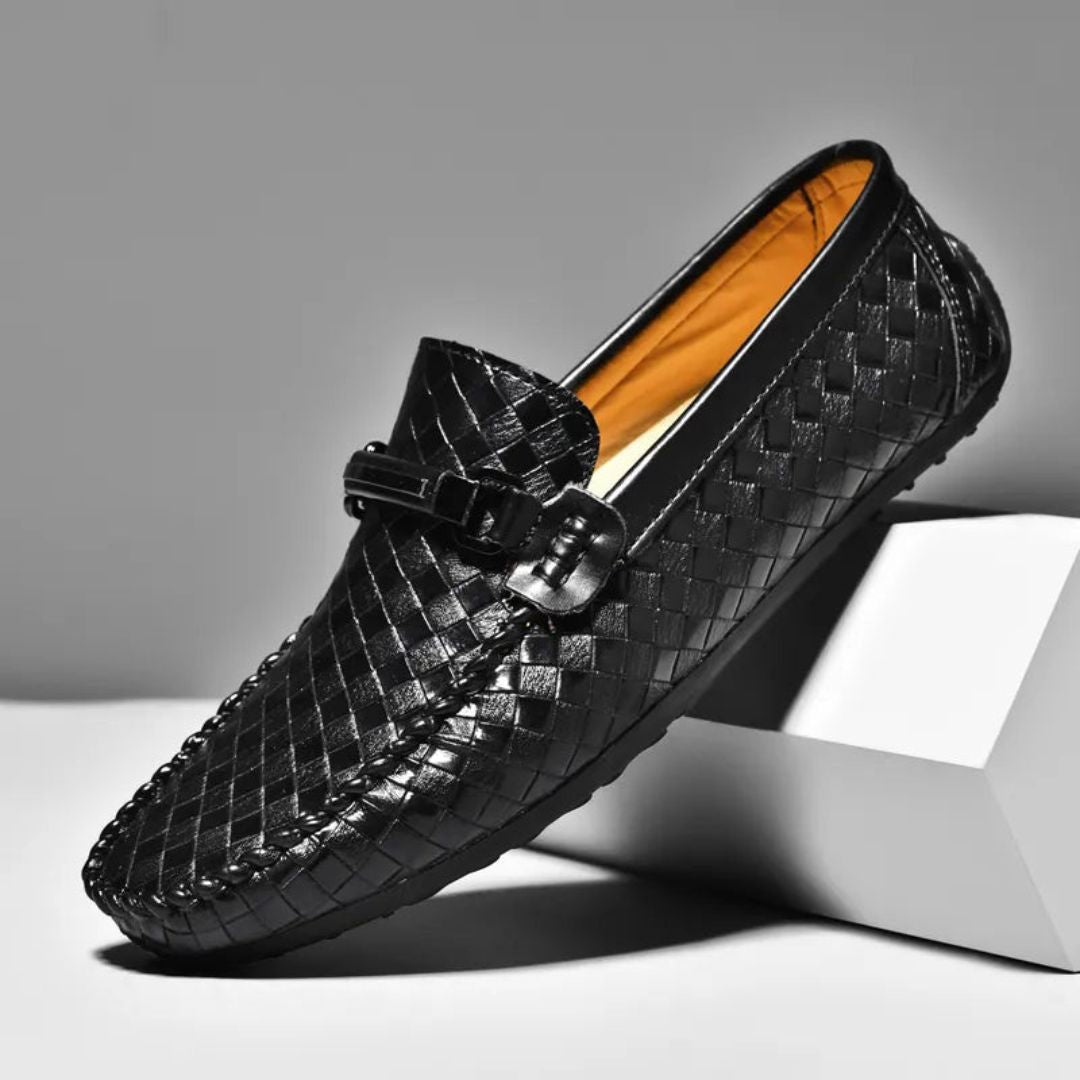Mocassins Tissés Emilio Artisan En Cuir Véritable Léger Respirants À Enfiler Semelle Durable