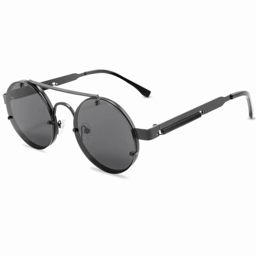 Lunettes de Soleil Rondes EraVision Monture en Acier UV400 Protection pour Style Rétro Moderne
