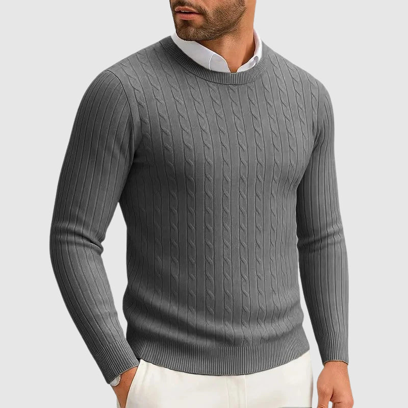 Pull En Maille Côtelée À Torsades Essentiel Pour Un Style Structuré Et Polyvalent Confortable