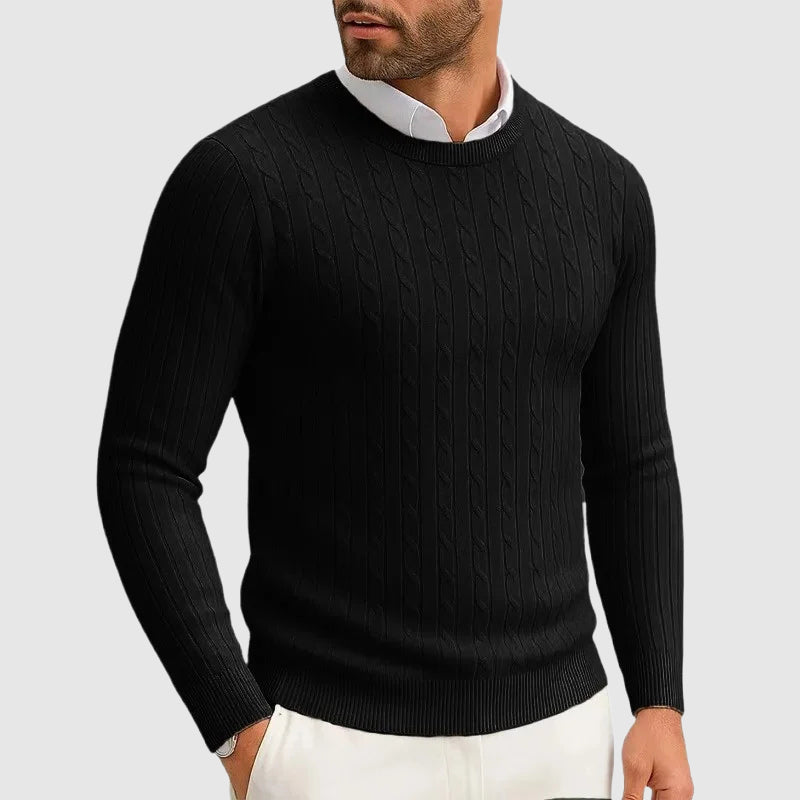 Pull En Maille Côtelée À Torsades Essentiel Pour Un Style Structuré Et Polyvalent Confortable