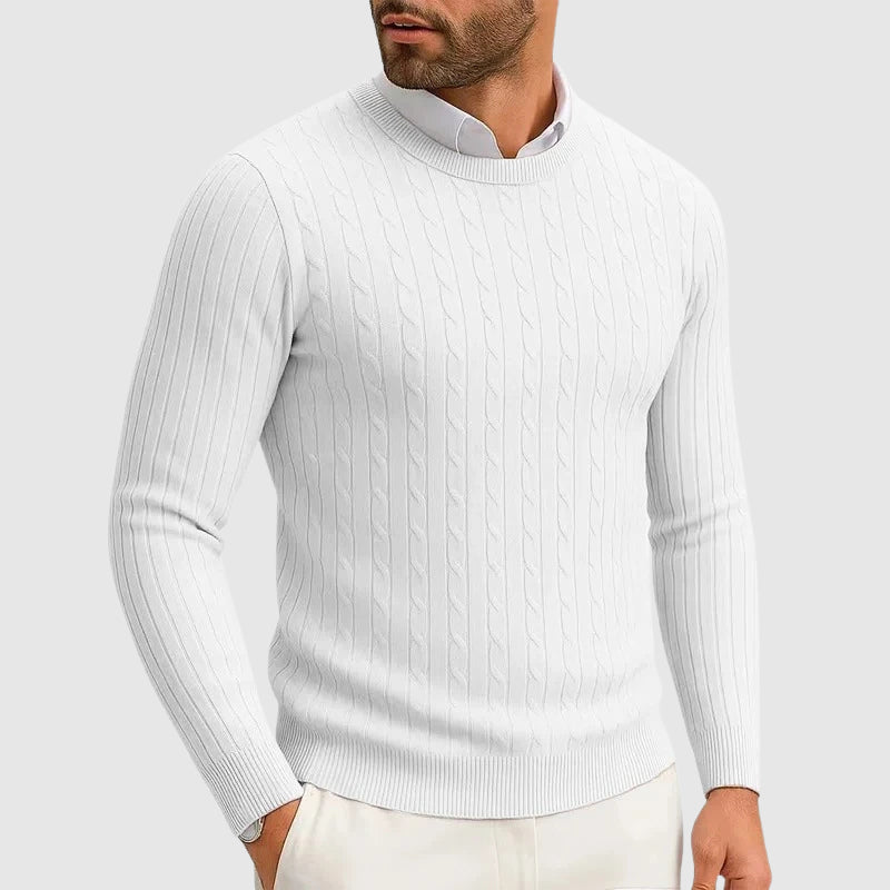 Pull En Maille Côtelée À Torsades Essentiel Pour Un Style Structuré Et Polyvalent Confortable
