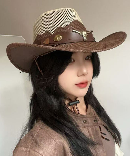 Chapeau de cowboy respirant d'extérieur européen et américain - Amawinc