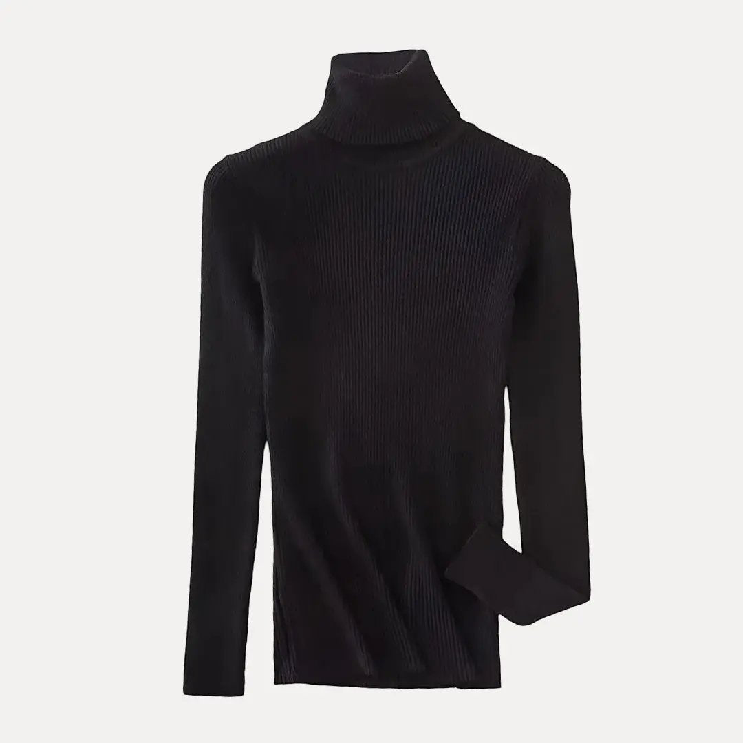 Pull Col Roulé Eve Femme En Tricot Chaud Doux Slim Fit Pour Bureau Et Usage Quotidien Élégant Confortable