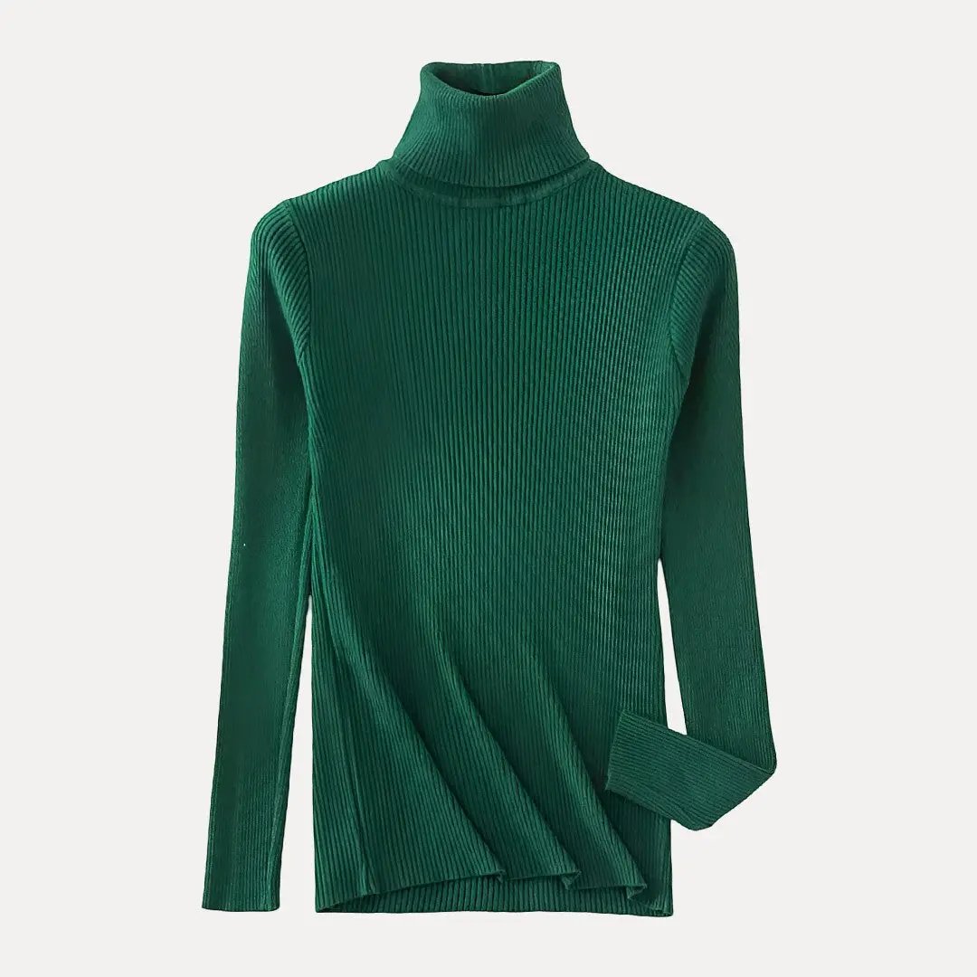 Pull Col Roulé Eve Femme En Tricot Chaud Doux Slim Fit Pour Bureau Et Usage Quotidien Élégant Confortable