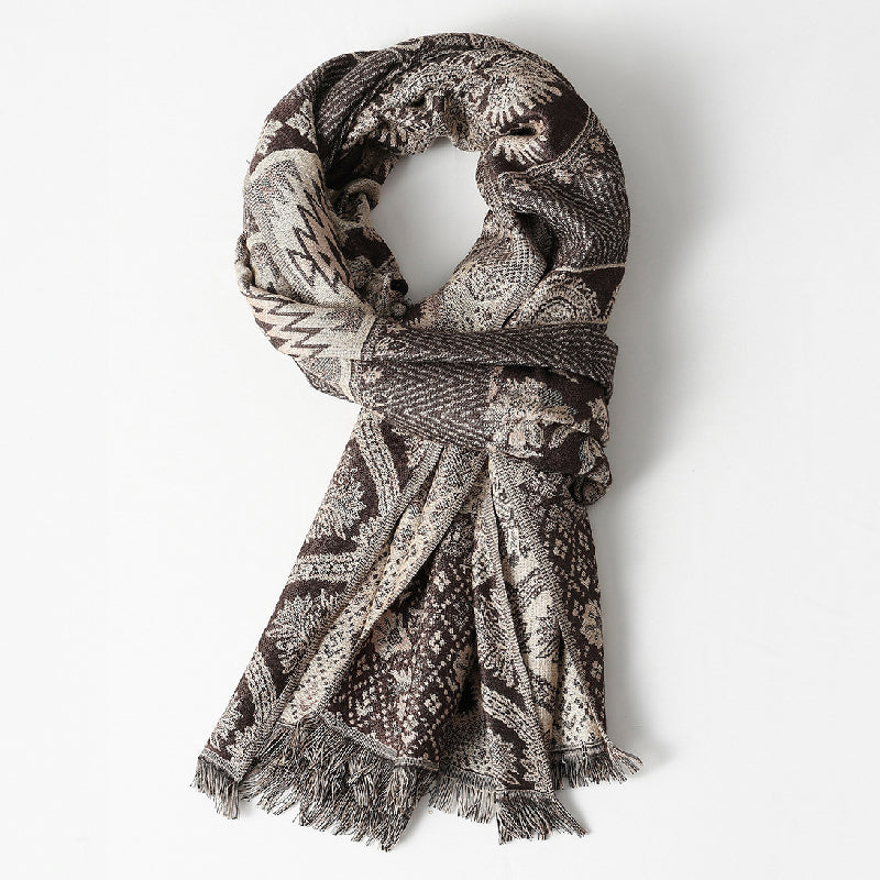 Écharpe Jacquard Everglow Premium Doux Toucher Et Franges Délicates Accessoire Mode