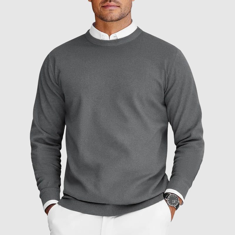Pull Décontracté Homme À Col Rond Amawinc En Tricot Polyester Nylon Premium Léger Pour Superposition