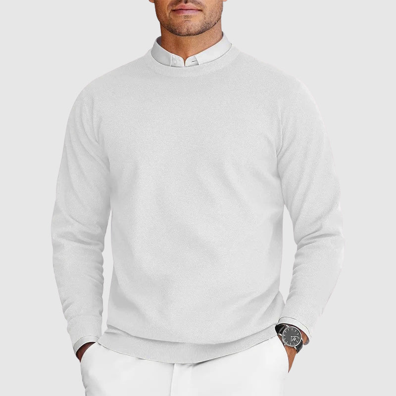 Pull Décontracté Homme À Col Rond Amawinc En Tricot Polyester Nylon Premium Léger Pour Superposition