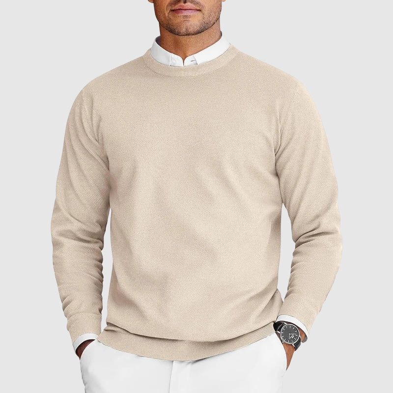 Pull Décontracté Homme À Col Rond Amawinc En Tricot Polyester Nylon Premium Léger Pour Superposition