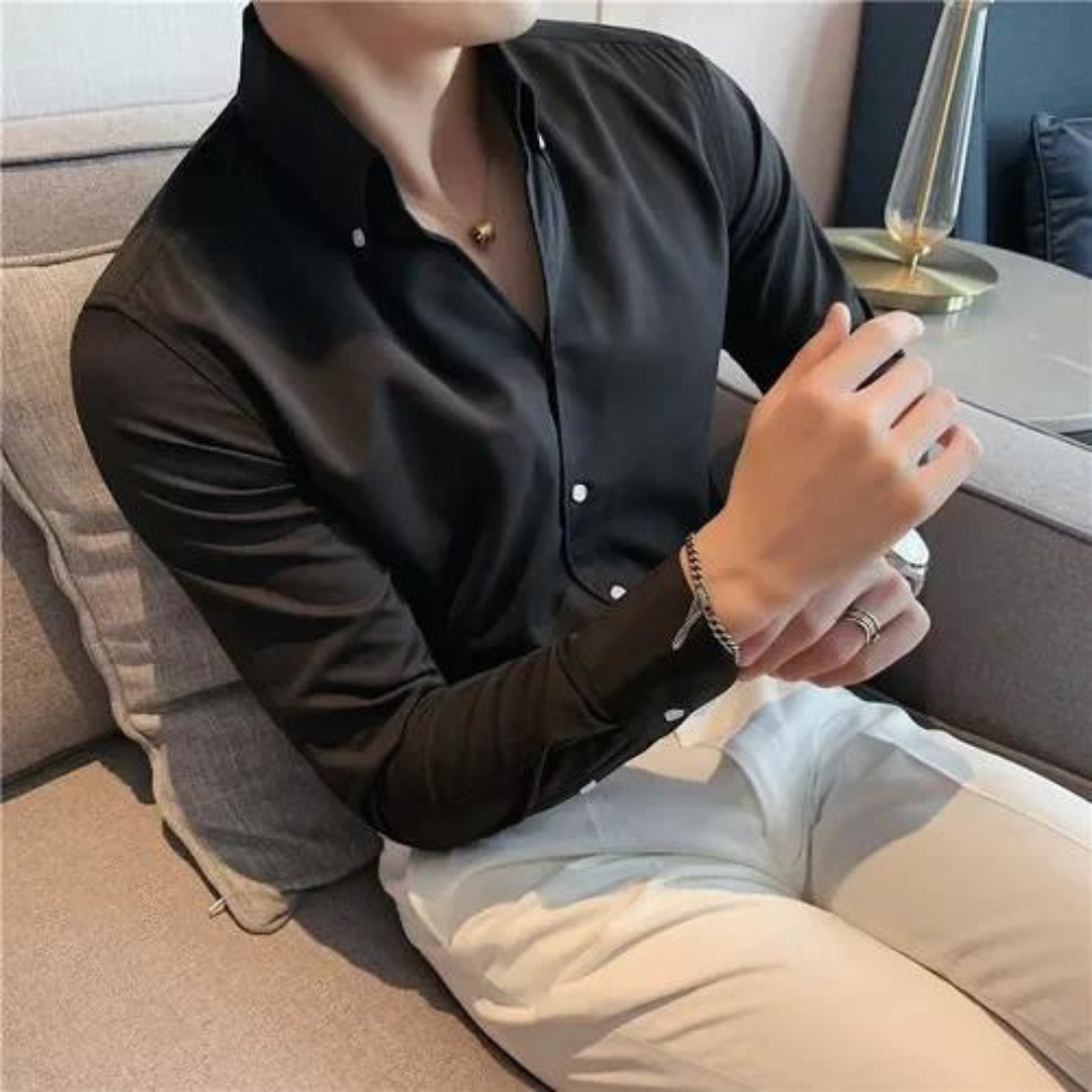 Chemise Homme Slim Fit 100 Pour Cent Coton Manches Longues Formelle Amawinc Nordisk Flair