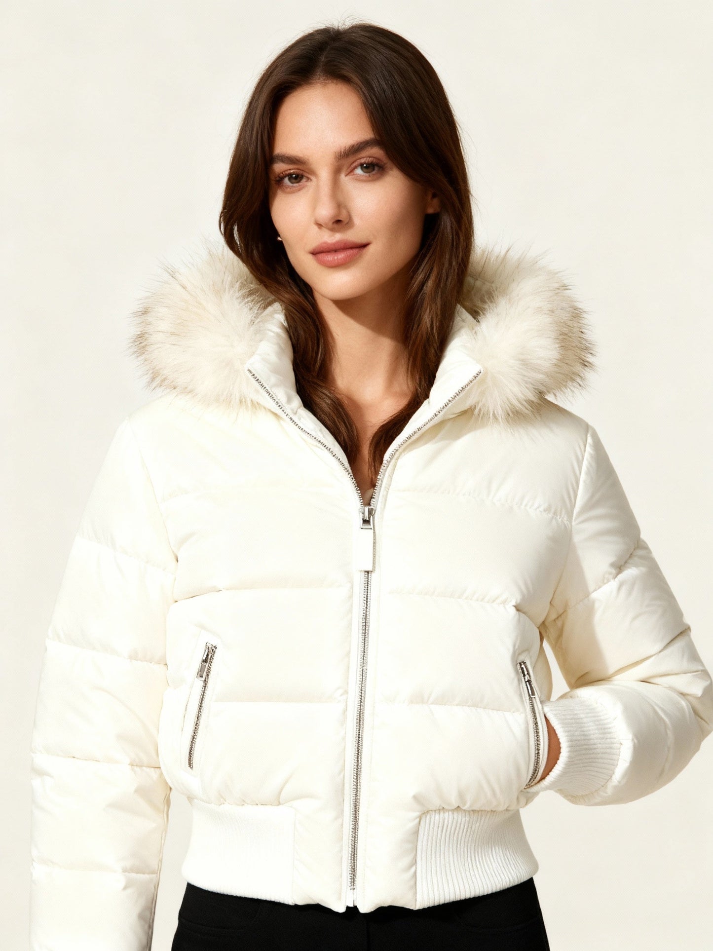 Damen Gestepptes Winterjacke – Warm, Leicht & Mit Abnehmbarer Kapuze | Amawinc