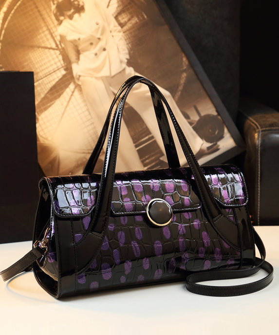 Sac fourre-tout tendance noir à motif crocodile - Amawinc