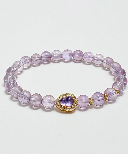 Bracelet chaîne en calebasse en alliage violet et cristal de zircon - Amawinc