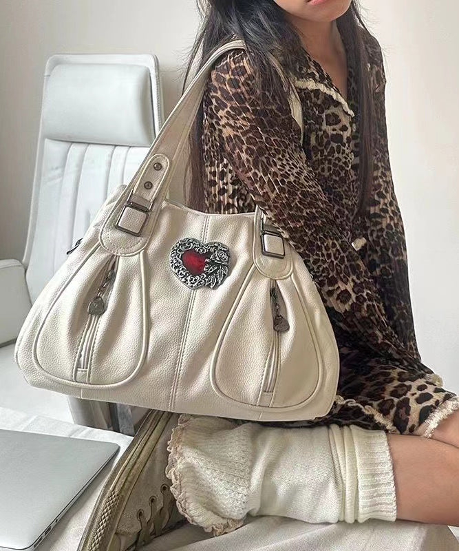 Sacs à bandoulière en similicuir blanc tendance avec poches - Amawinc