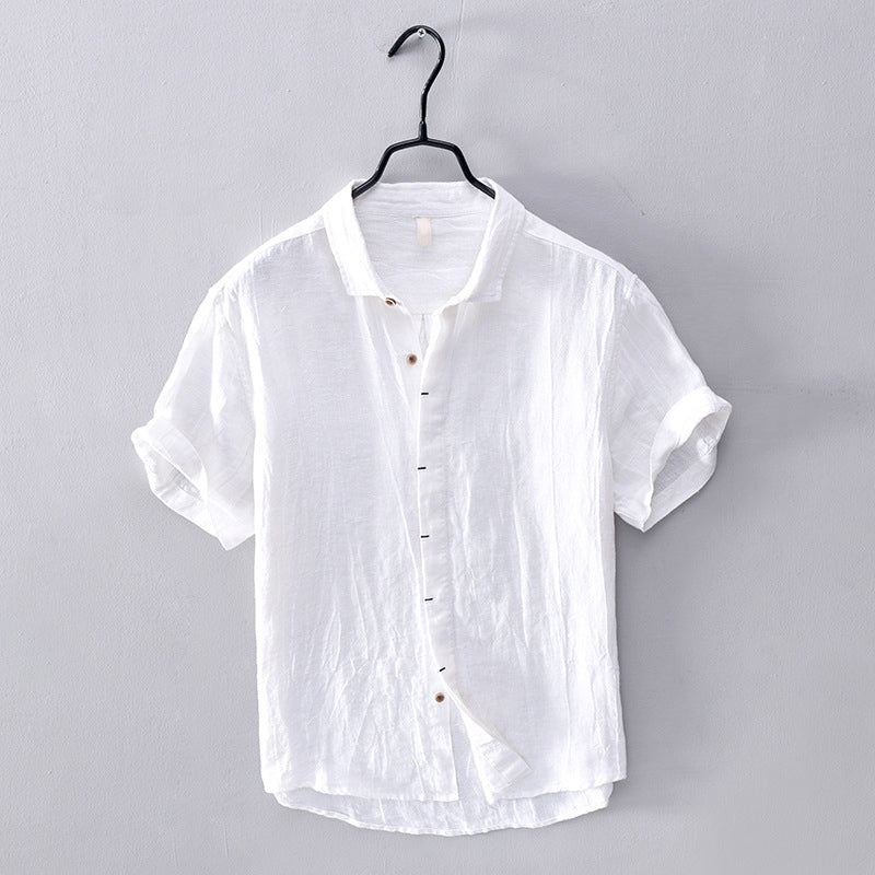 Chemise En Lin Felix Grant Coral Bay Col Revers Boutons Manches Courtes Idéale Vacances Plage