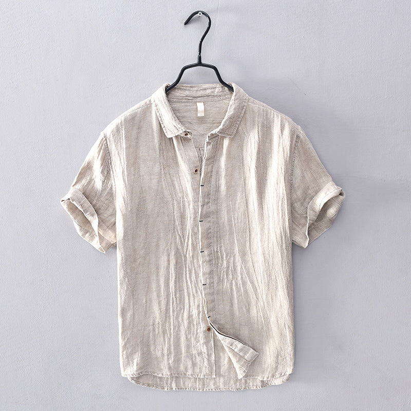 Chemise En Lin Felix Grant Coral Bay Col Revers Boutons Manches Courtes Idéale Vacances Plage