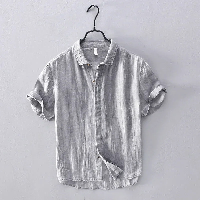 Chemise En Lin Felix Grant Coral Bay Col Revers Boutons Manches Courtes Idéale Vacances Plage